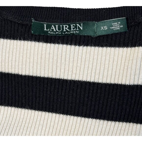 Lauren Ralph Lauren Size XS Woman Knit Top W/ Gold Button & Patches - Picture 5 of 6